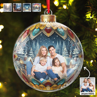 Custom Photo Family Christmas Bauble - Customized Acrylic Ornament - Christmas Gift For Familly