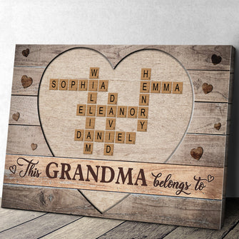 Crossword Wall Art This Family Belong To - Personalized Customized Canvas - Gift For Family Members