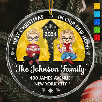 Christmas In Our Home - Customized Personalized Glass Ornament - Christmas Gifts For Couple Husband Wife