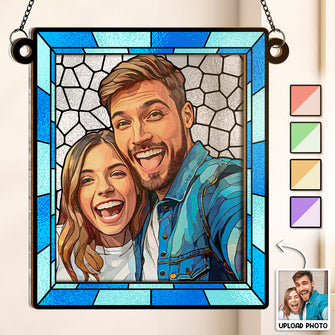 Custom Photo Stained Glass - Personalized Acrylic Window Suncatcher - Gift For Family, Couple, Pet Lovers