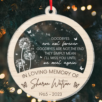 In Loving Memory Of - Customized Personalized Acrylic Wooden Ornament - Remembrance Gifts For Loss