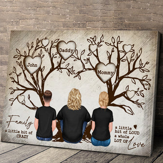 Family A Little Bit Crazy - Customized Personalized Canvas - Christmas Gift For Family