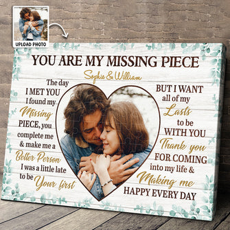 You're My Missing Piece - Personalized Customized Canvas - Gift For Couples, Lovers, Husband Wife