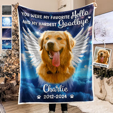 Custom Photo You Wings Were Ready But My Heart Was Not - Customized Personalized Blanket - Memorial Gift For Pet Lover Pet Loss