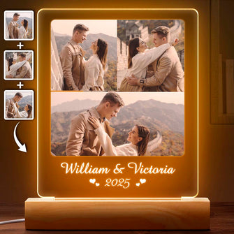 Custom Photo With Loved Ones - Personalized Customized 3D LED Light - Gift For Family Members, Couple, Best Friends
