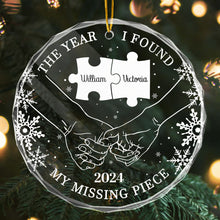 The Year I Found My Missing Piece - Personalized Glass Ornament - Christmas Gift For Him, Her