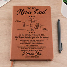 To My Hero Dad - Personalized Leather Journal - Father's Day Gift For Dad, Grandpa