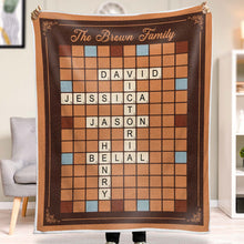 Scrabble Family Crossword - Personalized Customized Blanket - Gift For Family Members