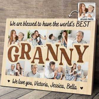 Custom Photo We Love You Best - Customized Personalized Canvas - Gift For Family Grandpa Grandkid