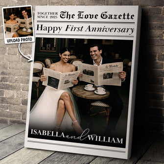 Custom Couple Photo The Love Times - Personalized Customized Canvas - Anniversary Gift For Couples, Lovers, Husband, Wife