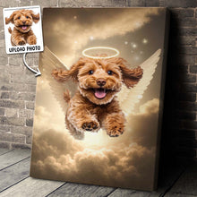 Pet Loss With Halo & Wings Heavenly - Personalized Customized Canvas - Memorial Gift For Pet Lovers