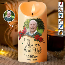 Custom Photo I'm Always With You - Personalized Candle LED Light - Memorial Gift For Family Members