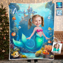 Disney Princess Custom Photo Blanket - Customized Personalized Blanket - Gift For Family Members