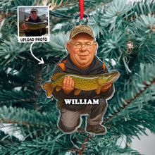 Custom Photo Of Fisherman - Personalized Acrylic Ornament - Christmas Gift For Family Member, Fisherman