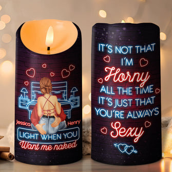 Christmas Naughty Couples Candle LED - Personalized Candle LED Light - Christmas Gift For Couples, Lovers, Husband Wife