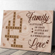 Crossword Family A Little Bit Of Crazy - Personalized Customized Canvas - Gift For Family Members