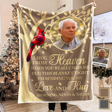 Love And Hugs From Heaven - Customized Personalized Blanket - Sympathy Gift For Memorial