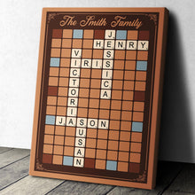 Scrabble Family Crossword - Personalized Customized Canvas - Gift For Family Members