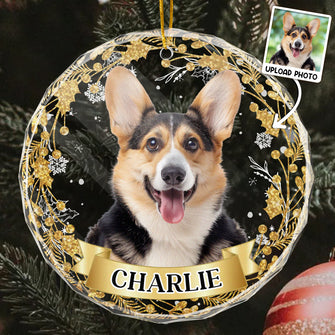 Custom Pet Photo - Personalized Glass Ornament - Christmas Gift For Dog Lovers, Pet Lovers