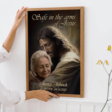 Custom Photo Safe In The Arms Of Jesus - Personalized Customized Canvas - Memorial Gift For Family Members