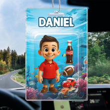 Custom Photo Child Character Toy Figure Packaging Toy Box Style - Personalized Customized Acrylic Car Ornament - Gift For Kids, Family Members and Friends