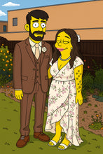 Simpsonize Couple Photo - Turn Your Photo to Simpsons Canvas - Gift For Couple, Him, Her