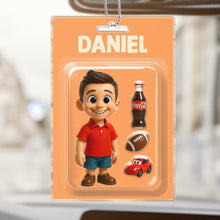 Custom Photo Child Character Toy Figure Packaging Toy Box Style - Personalized Customized Acrylic Car Ornament - Gift For Kids, Family Members and Friends