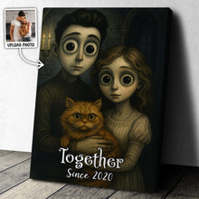 Custom Couple Photo Gothic Style - Personalized Customized Canvas - Special Halloween Gift For Couple, Him, Her, Husband, Wife