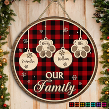 Happy Christmas With Our Family - Personalized Door Signs - Christmas Gift For Family