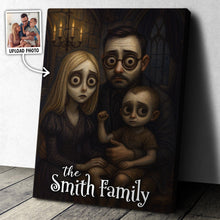Custom Family Photo Gothic Animated Style - Personalized Customized Canvas - Unique Halloween Gift For Family Members