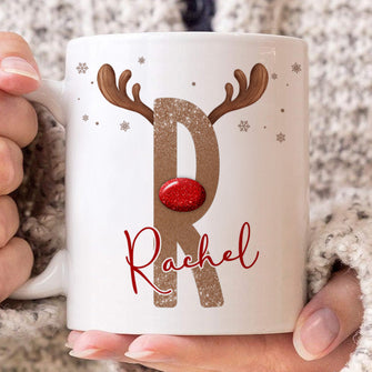 Fun Alphabet Deer - Customized Personalized Mug - Christmas Gift For Family Friend