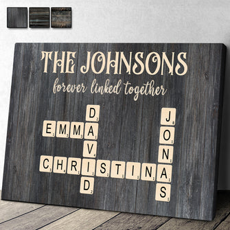 Forever Linked Togerther - Personalized Customized Family Name Canvas - Gifts For Family Members