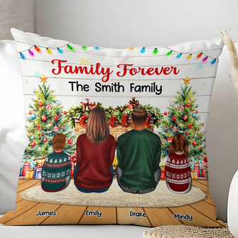 Family Forever - Personalized Family Pillow - Personalized Gifts For Family Mom Dad