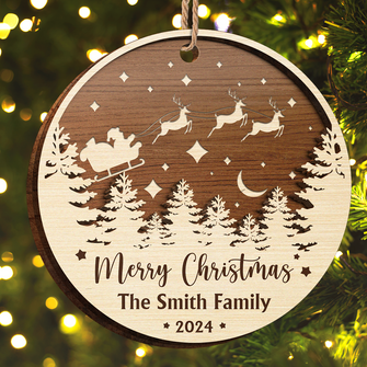 Christmas Tree - Personalized 2-Layered Wooden Ornament - Christmas Gift For Family, Friend