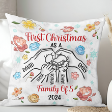 First Christmas As Family - Personalized Customized Pillow - Christmas Gift For Family, Baby Kids