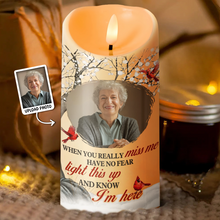 Light This When You Miss Me - Personalized Candle LED Light - Memorial Gifts For Family Members