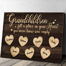 Grandchildren Fill A Place In Your Heart - Personalized Customized Canvas - Gift For Family Members