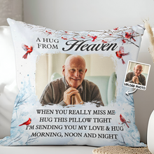 A Hug From Heaven - Personalized Photo Pillow - Christmas Gift For Memorial