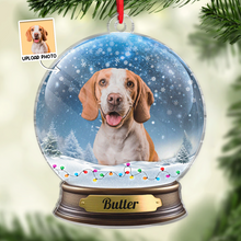 Custom Photo Pet Snow Globe - Personalized Custom Acrylic Ornament - Christmas Gift For Pet Lovers