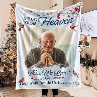 A Hug From Heaven - Customized Personalized Blanket - Sympathy Gift For Memorial