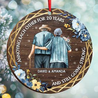 Annoying Each Other For Years - Personalized Wooden Cutout Ornament - Gift For Old Couple