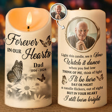 Forever In Our Hearts Candle LED - Personalized Candle LED Light - Sympathy Gift For Memorial