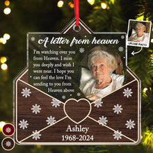 A Letter From Heaven - Personalized Custom Acrylic Ornament - Memorial Gift For Loss