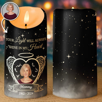 Starry Night Sky Candle LED  - Personalized Candle LED Light - Memorial Gift For Family Members