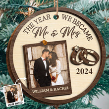 Custom Photo The Year We Became Our - Customized Personalized 2-Layered Wooden Ornament - Christmas Gift For Couple Love