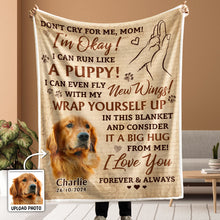 Don't Cry For Me Dad, I'm Okay - Personalized Customized Blanket - Gift For Pet Lovers, Dog Lovers, Cat Lovers