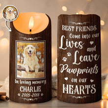 Best Friends Come Into Our Lives - Personalized Candle LED Light - Memorial Gift For Pet Lovers