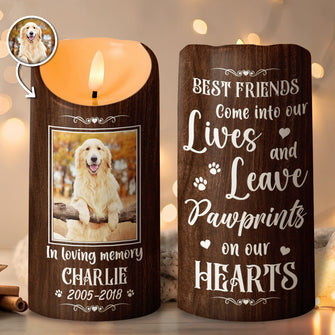 Best Friends Come Into Our Lives - Personalized Candle LED Light - Memorial Gift For Pet Lovers