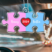The Perfect Piece  - Personalized Customized Car Ornament - Gift For Couples, Friends