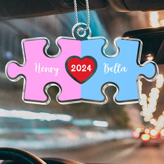 The Perfect Piece  - Personalized Customized Car Ornament - Gift For Couples, Friends